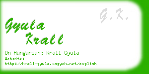 gyula krall business card